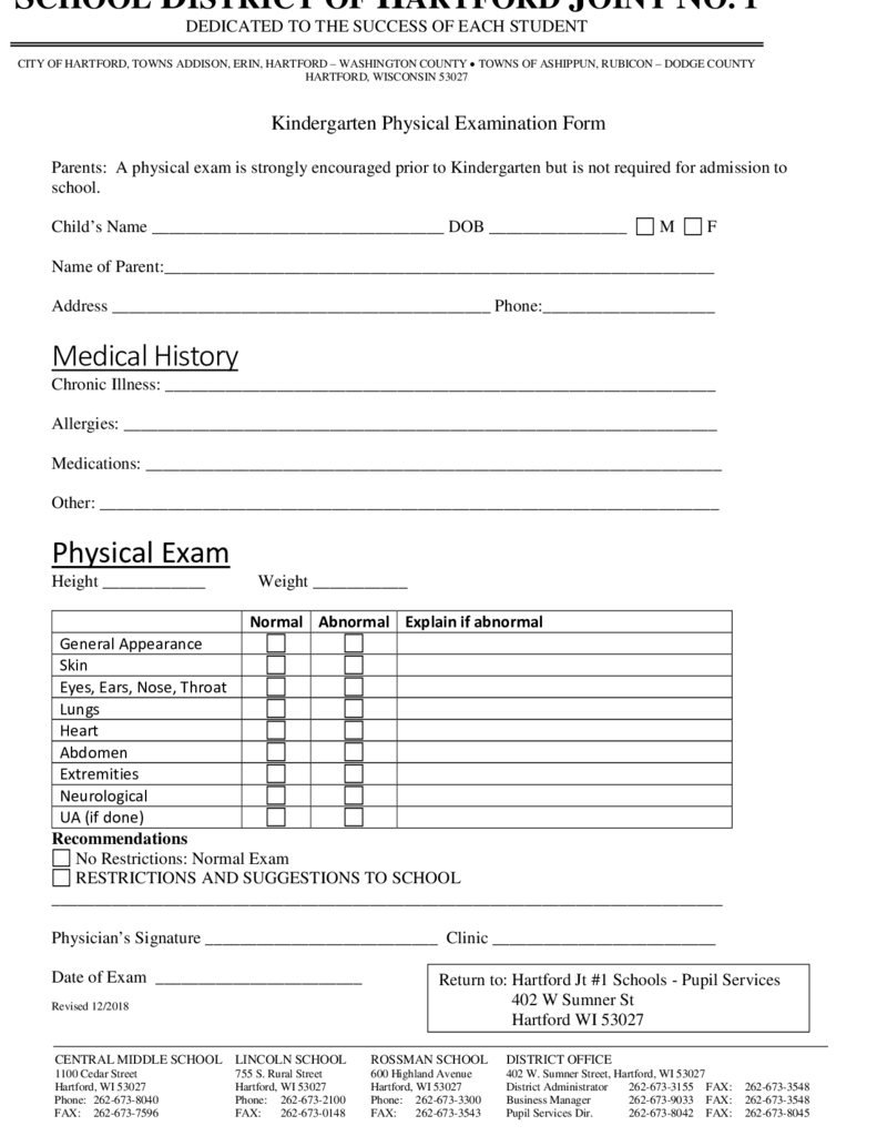 5K Medical Form