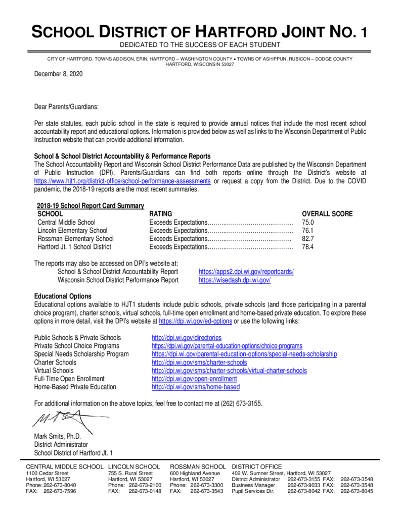 School Accountability & Educational Options