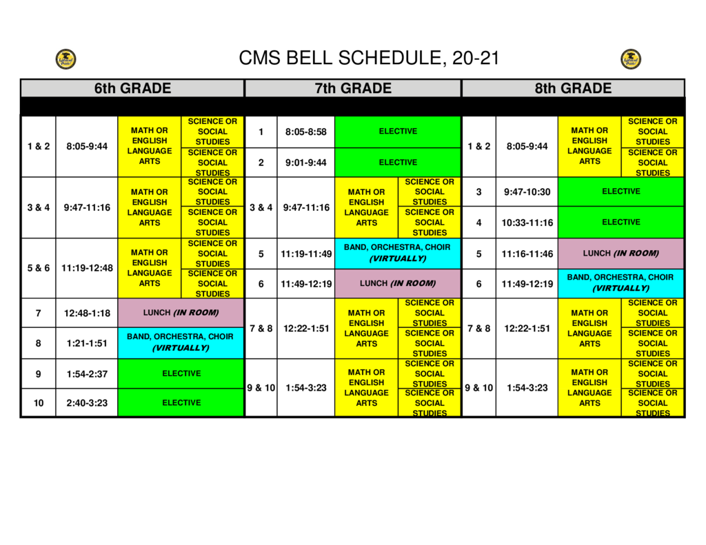 CMS Bell Schedule School District Of Hartford